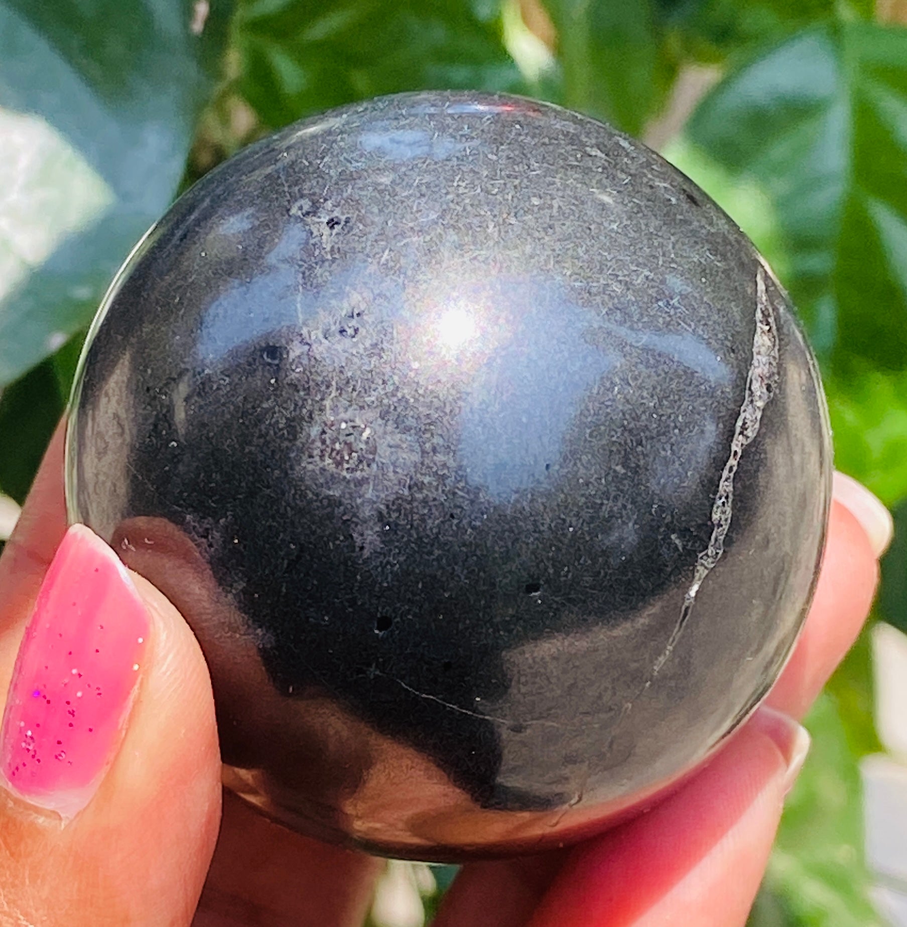 Natural 824.00 Carats  Genuine  Black  Spinel  Hand  Carved Crystal Healing Gemstone Sphere