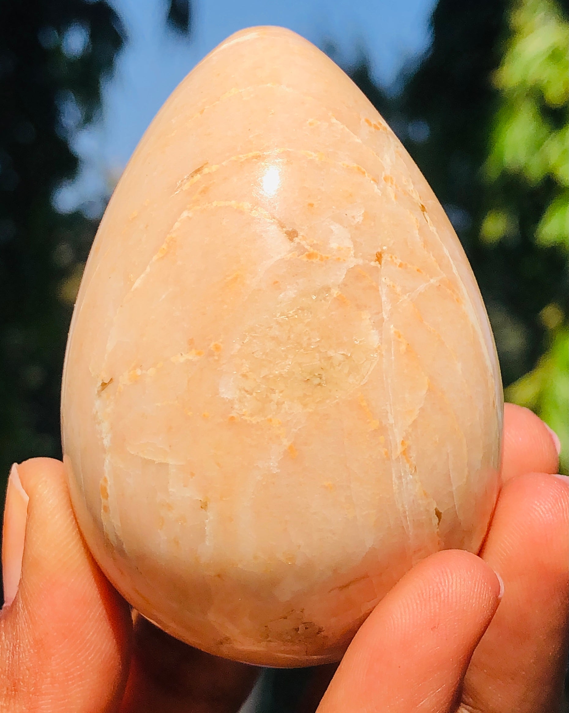 Pleasing 872.00 Cts Genuine Peach Moonstone Crystal Specimen Healing Gemstone Egg
