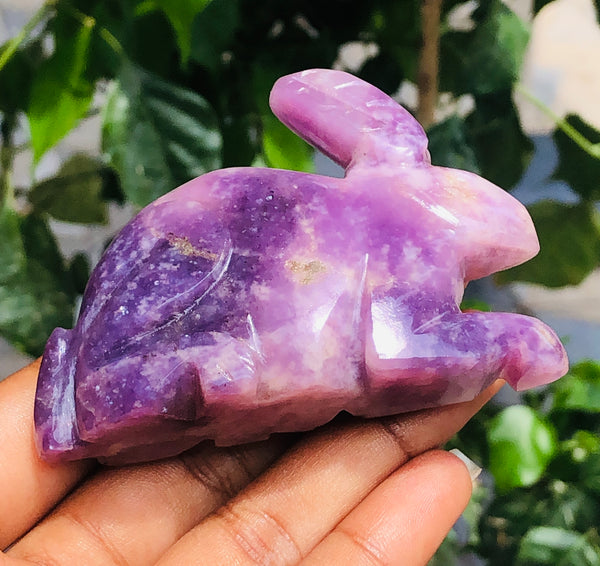Genuine 510.00 Cts Amazing Lepidolite Hand Carved Bunny 2026  Collection