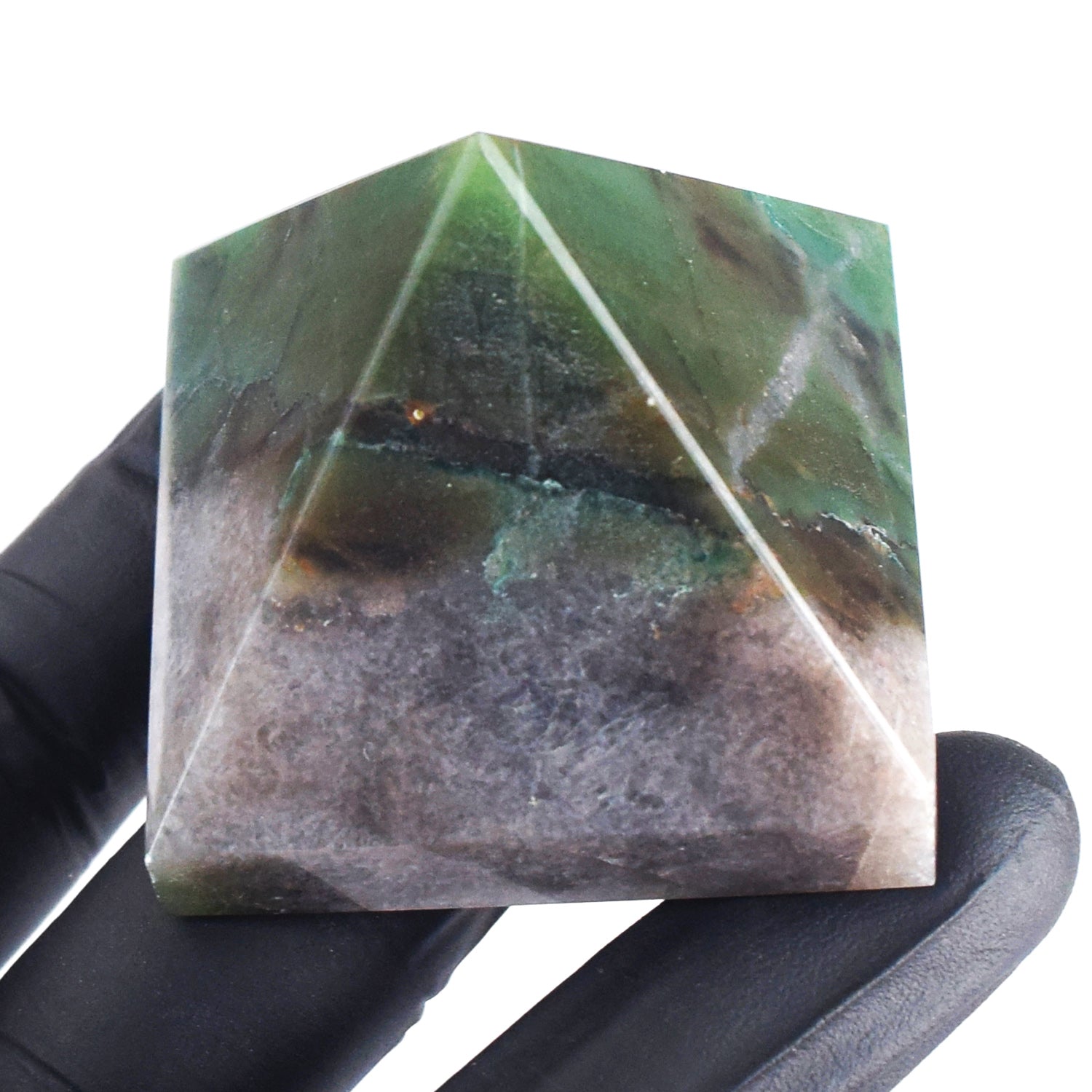 Amusing 548.00 Cts Genuine Green Jade Healing Crystal Specimen Divine Pyramid