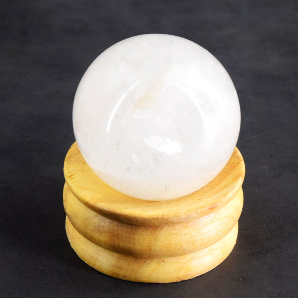 Elegant 884.00  Carats  Genuine  White Quartz  Hand  Carved  Crystal  Healing  Gemstone  Sphere