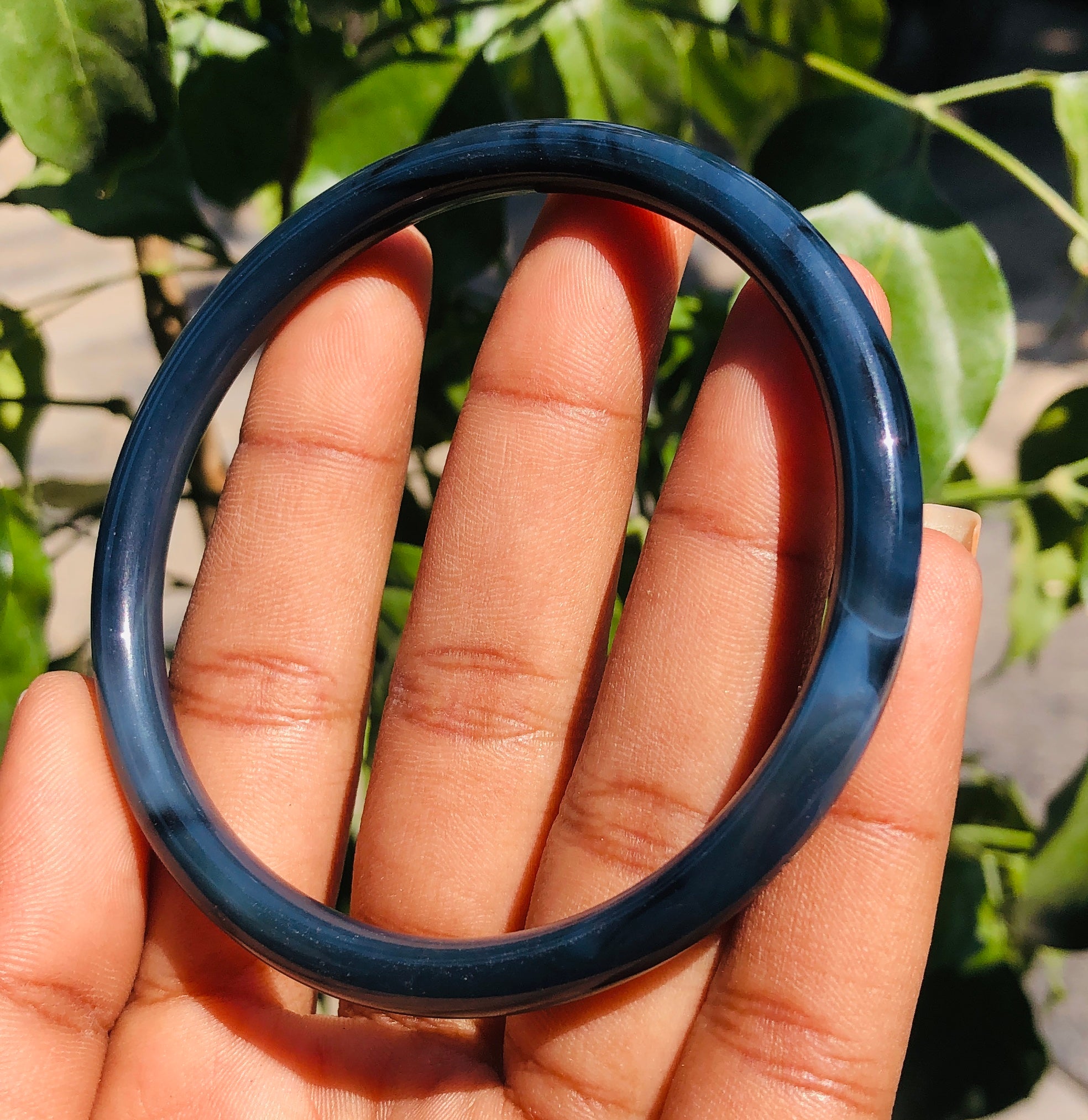 Artisian 80.00 Cts Genuine Black Agate Gemstone Crystal Specimen Premium Fancy Bangle