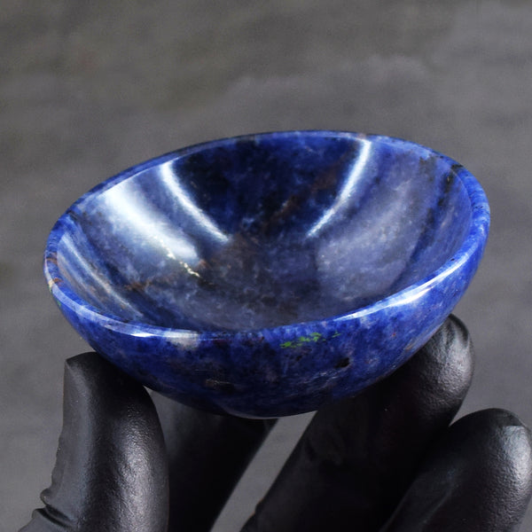Gorgeous 151.00 Carats Genuine Blue Sodalite Hand Carved Crystal Gemstone Carving Bowl