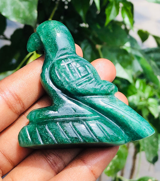 Marvellous  264.00 Carats Genuine Green Jade Hand Carved Crystal Parrot Gemstone Carving 2026 Collection