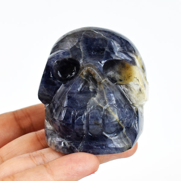 Craftsmen  911.00 Carats  Genuine Iolite  Hand Carved Crystal Skull  Gemstone  Carving