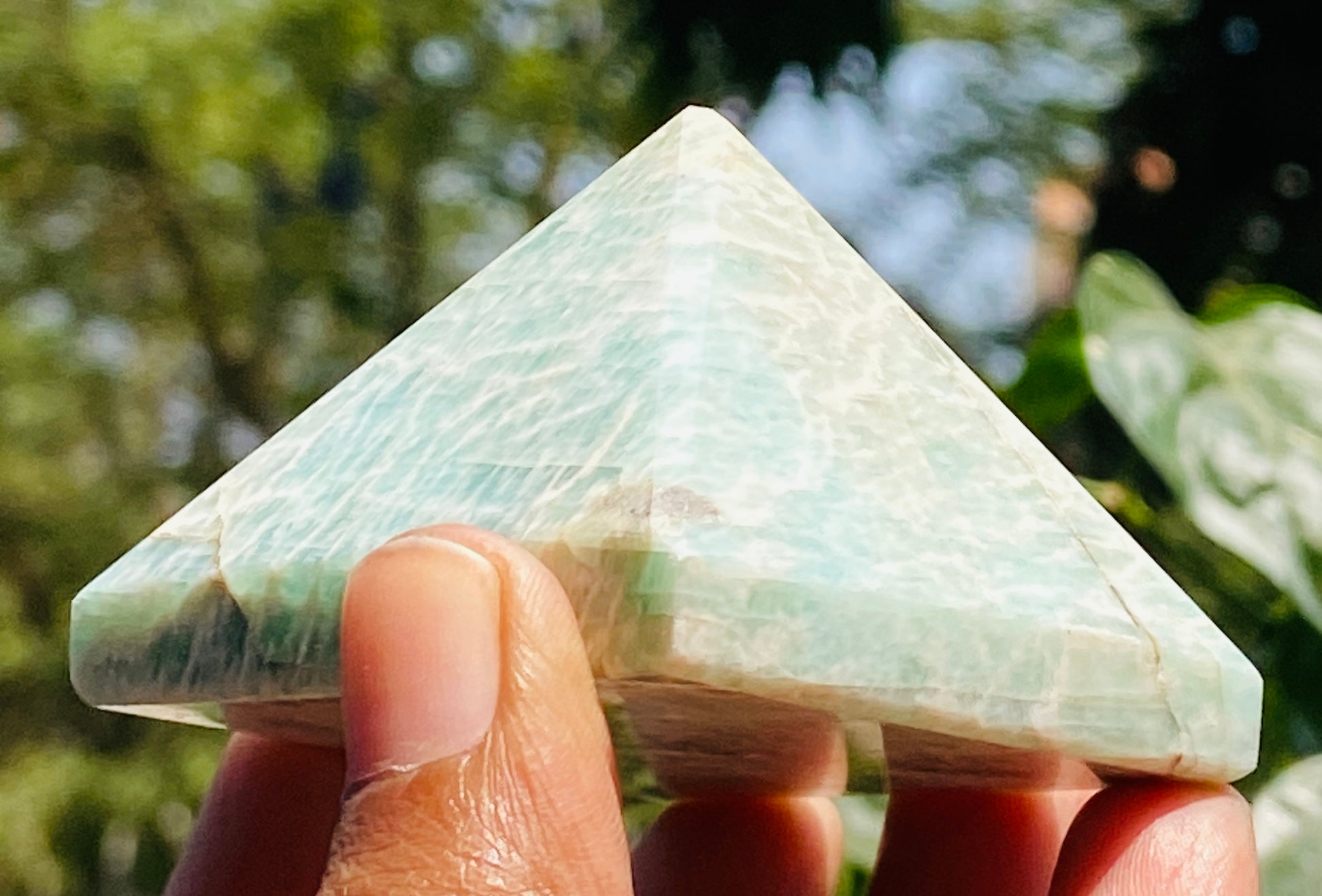 Couteous 552.00 Cts Genuine Amzonite Healing Crystal Specimen Premium Divine Pyramid