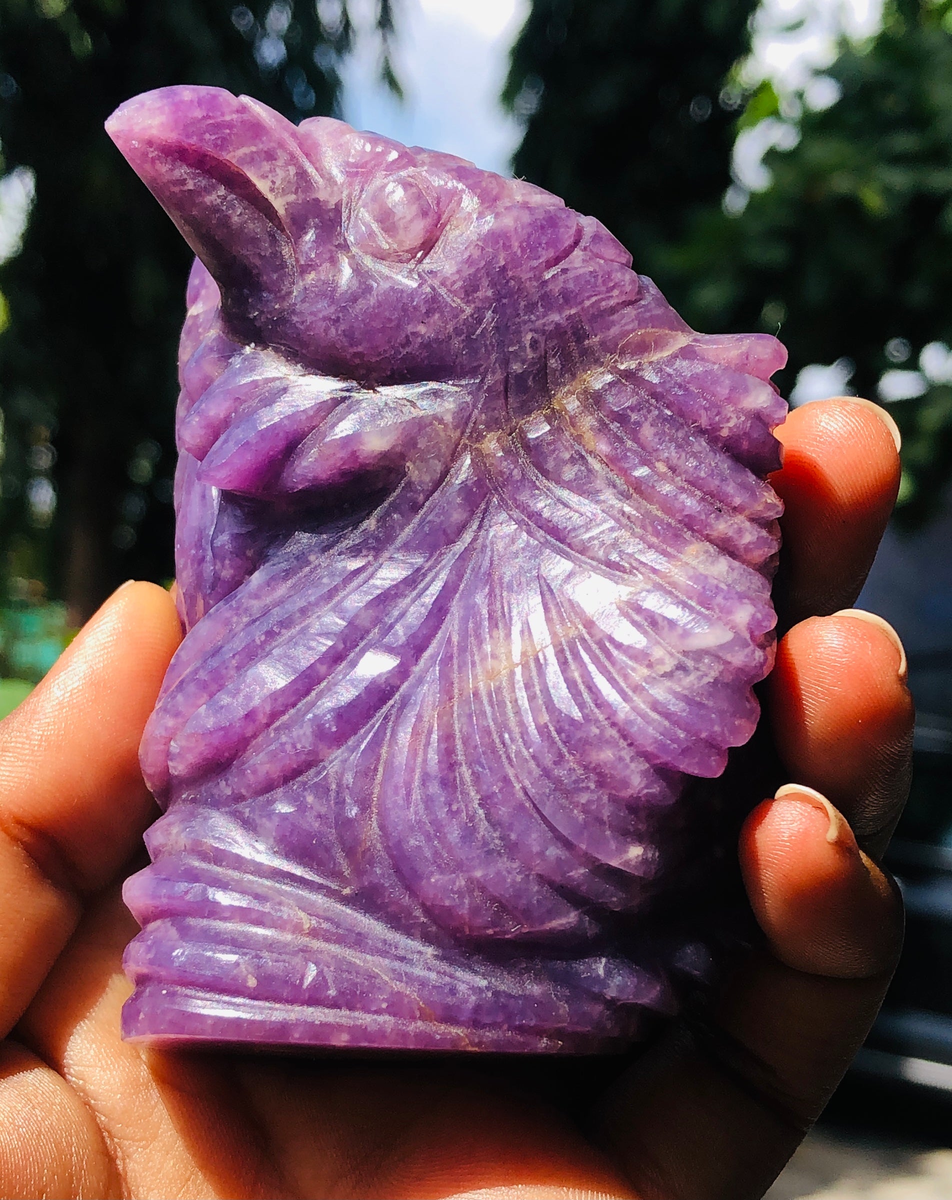 Genuine 1429.00 Carats Lepidolite Hand Carved Eagle 2026  Collection