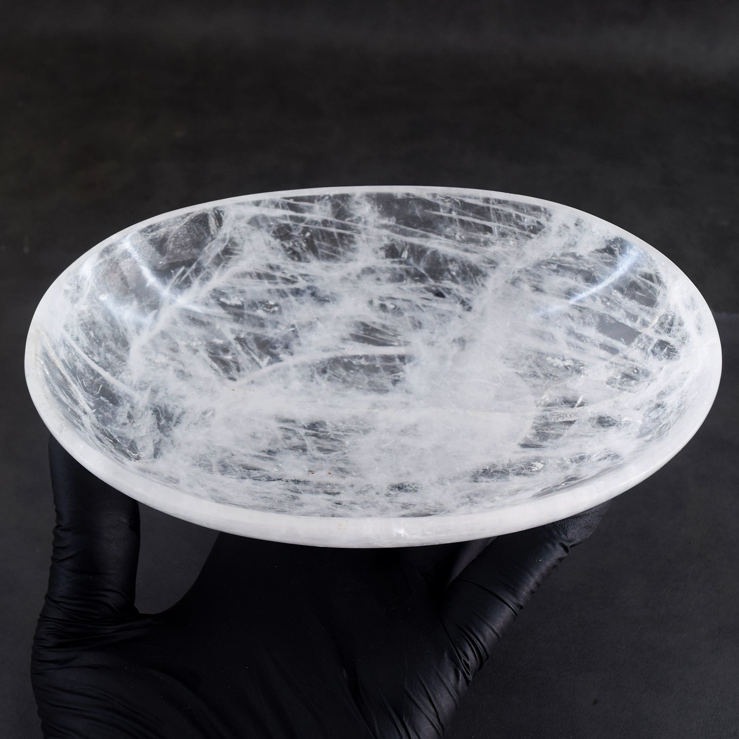 Pretty 1269.00 Carats Genuine White Quartz Hand Carved Crystal Gemstone Carving Big Bowl