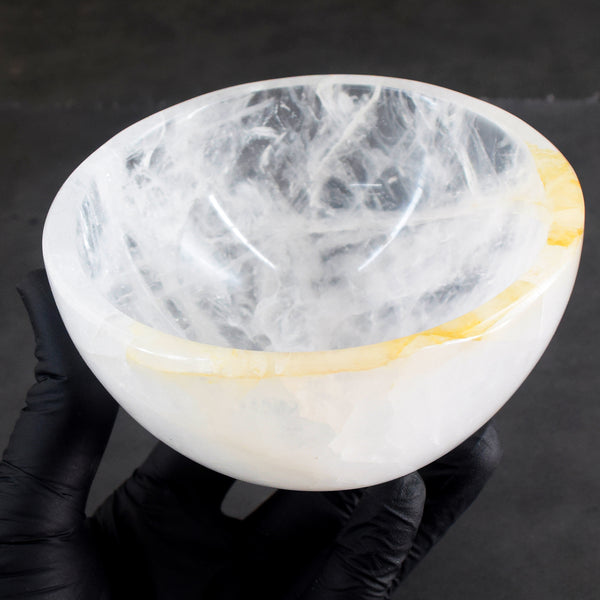 Admirable 2074.00 Carats Genuine White Quartz Hand Carved Crystal Gemstone Carving Big Bowl