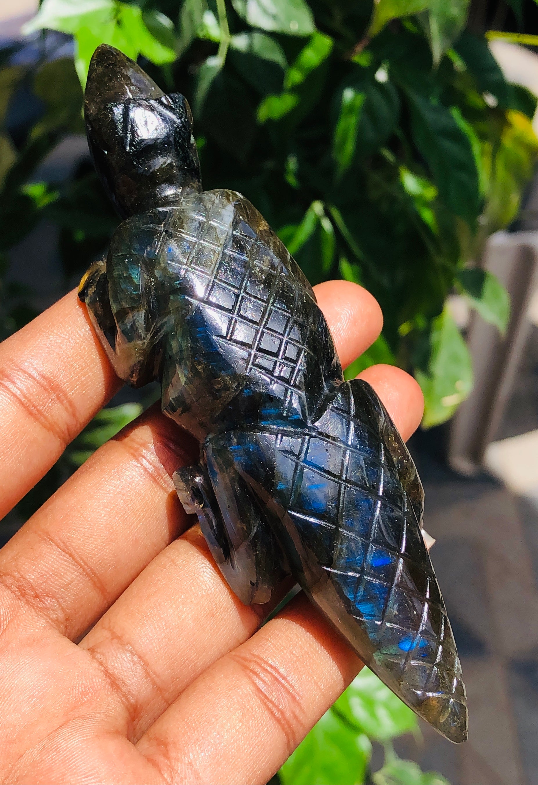 Exclusive 457.00 Cts Genuine Amazing Flash Labradorite Hand Carved Lizard Gemstone Carving 2026  Collection