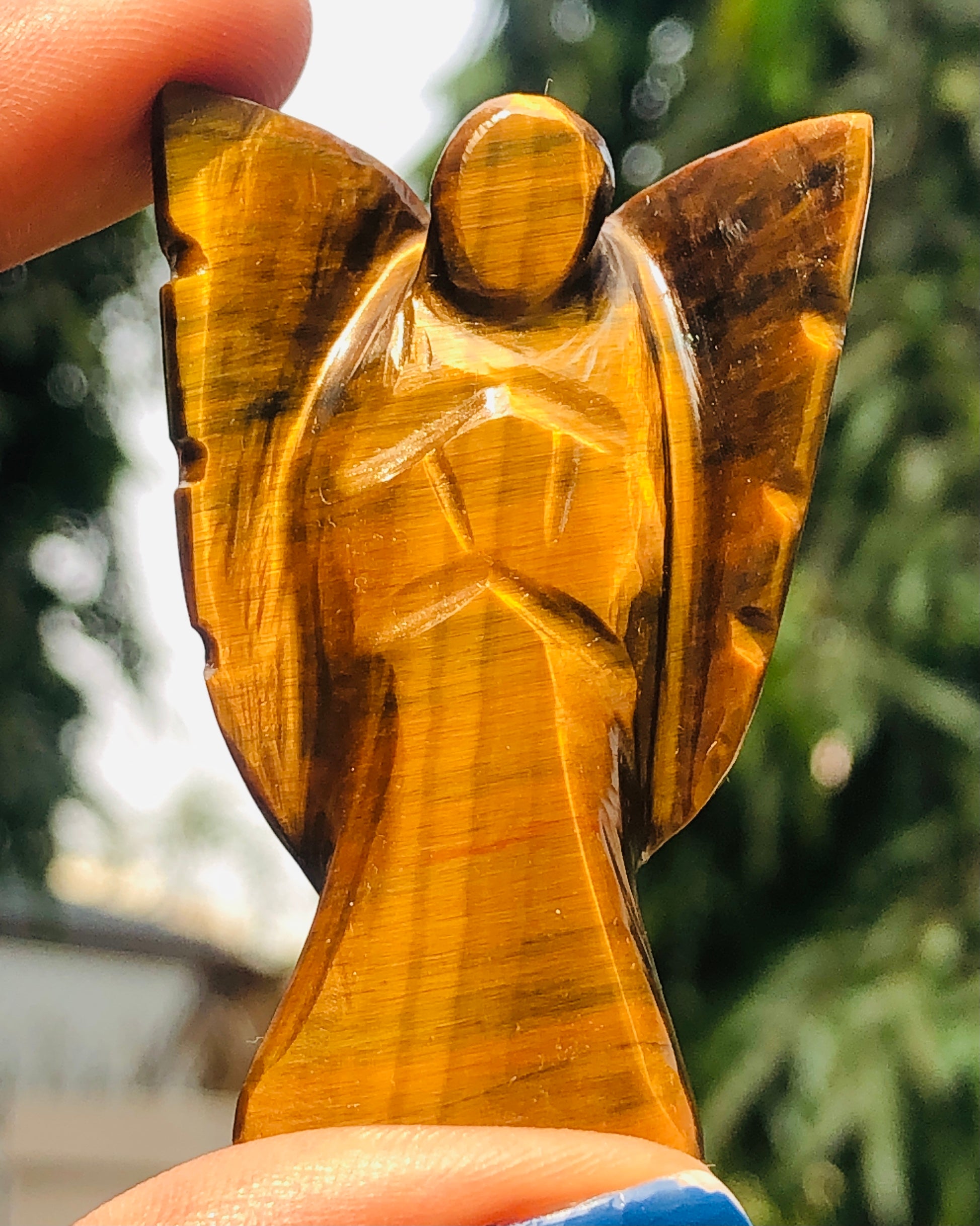 Attractive 144.00 Cts Genuine Golden Tiger Eye Healing Premium Divine Crystal Angel