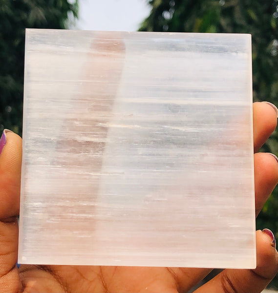 Charming 596.00 Cts Genuine Selenite Healing Crystal Gemstone Premium Plate