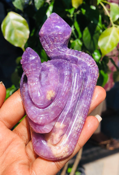 Craftsmen 818.00 Carats Genuine Chevron Amethyst Hand Carved Crystal Gemstone Carving Twin Head Snake 2026 Collection