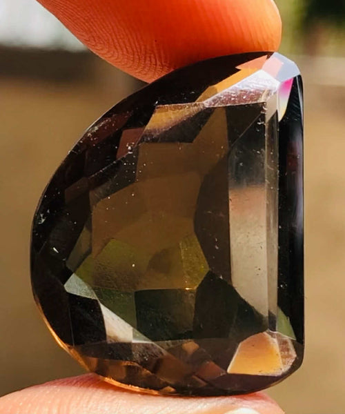 Stunning 25.00 Cts Genuine Smoky Quartz Faceted Loose Gemstone
