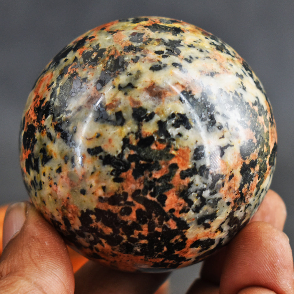 Artisian  1078.00  Cts  Genuine  Rain  Forest Jasper Hand Carved Healing Sphere