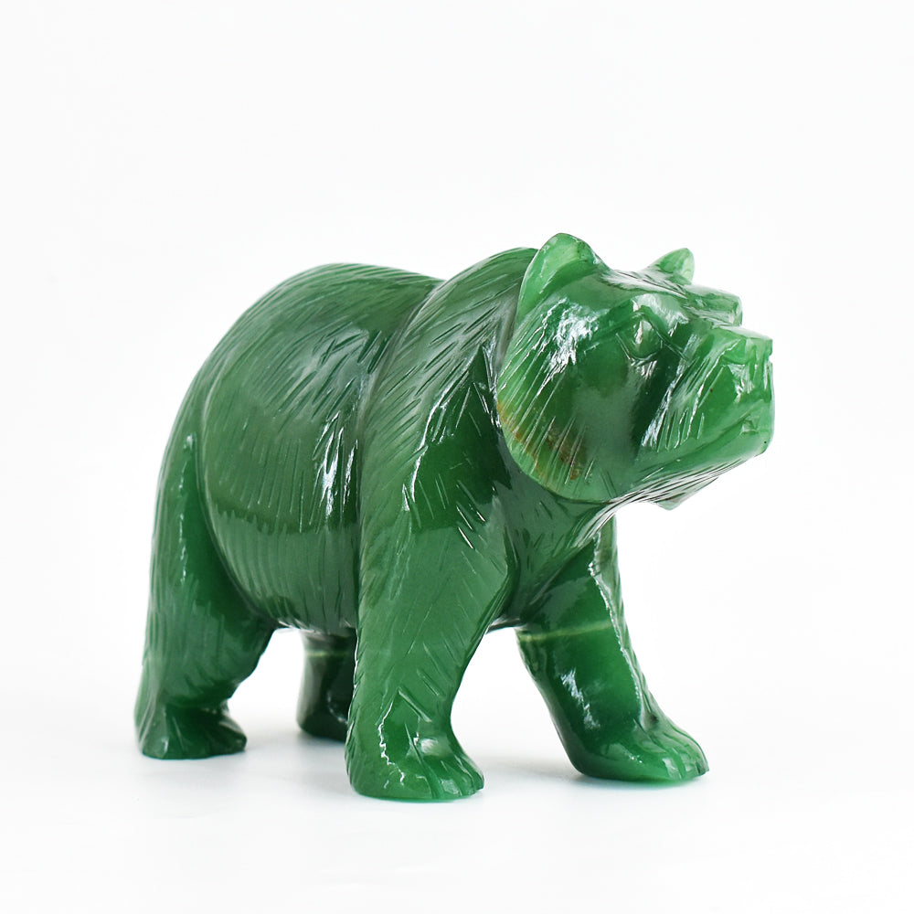 Craftsmen 3120.00  Cts Genuine  Aventurine Hand  Carved Crystal  Bear Gemstone  Carving