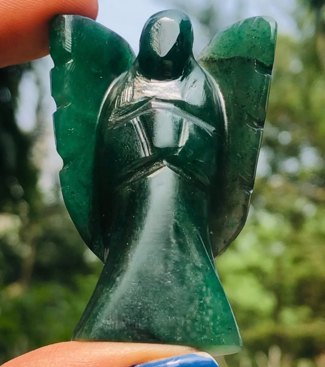 Attractive 177.00 Cts Genuine Green Jade Healing Premium Divine Crystal Angel