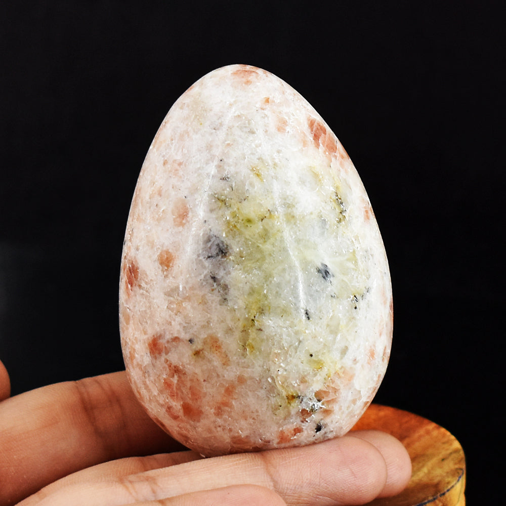 Natural 1155.00 Carats Genuine  Sunstone  Hand  Carved Crystal Gemstone  Healing Egg Carving