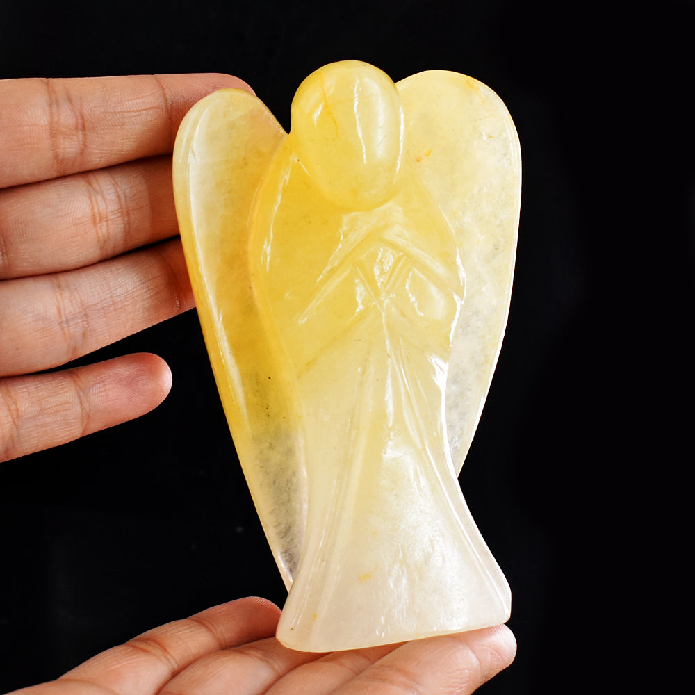 Artisian 1570.00 Cts Genuine Aventurine Hand Carved Crystal Healing Praying Gemstone Angel