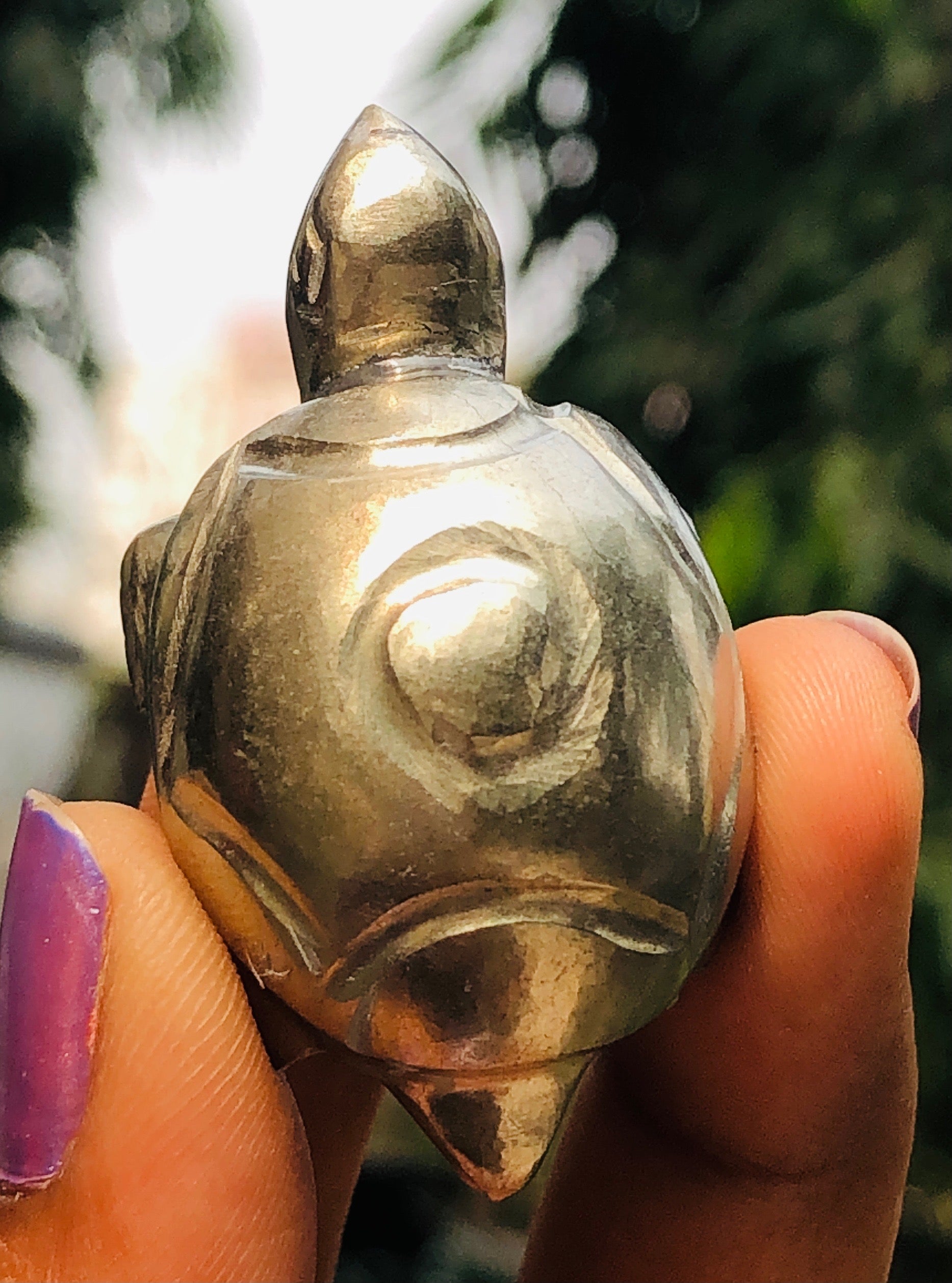 Wonderful 204.00 Cts genuine Pyrite Hand Carved Gemstone Turtle Premium Crystal