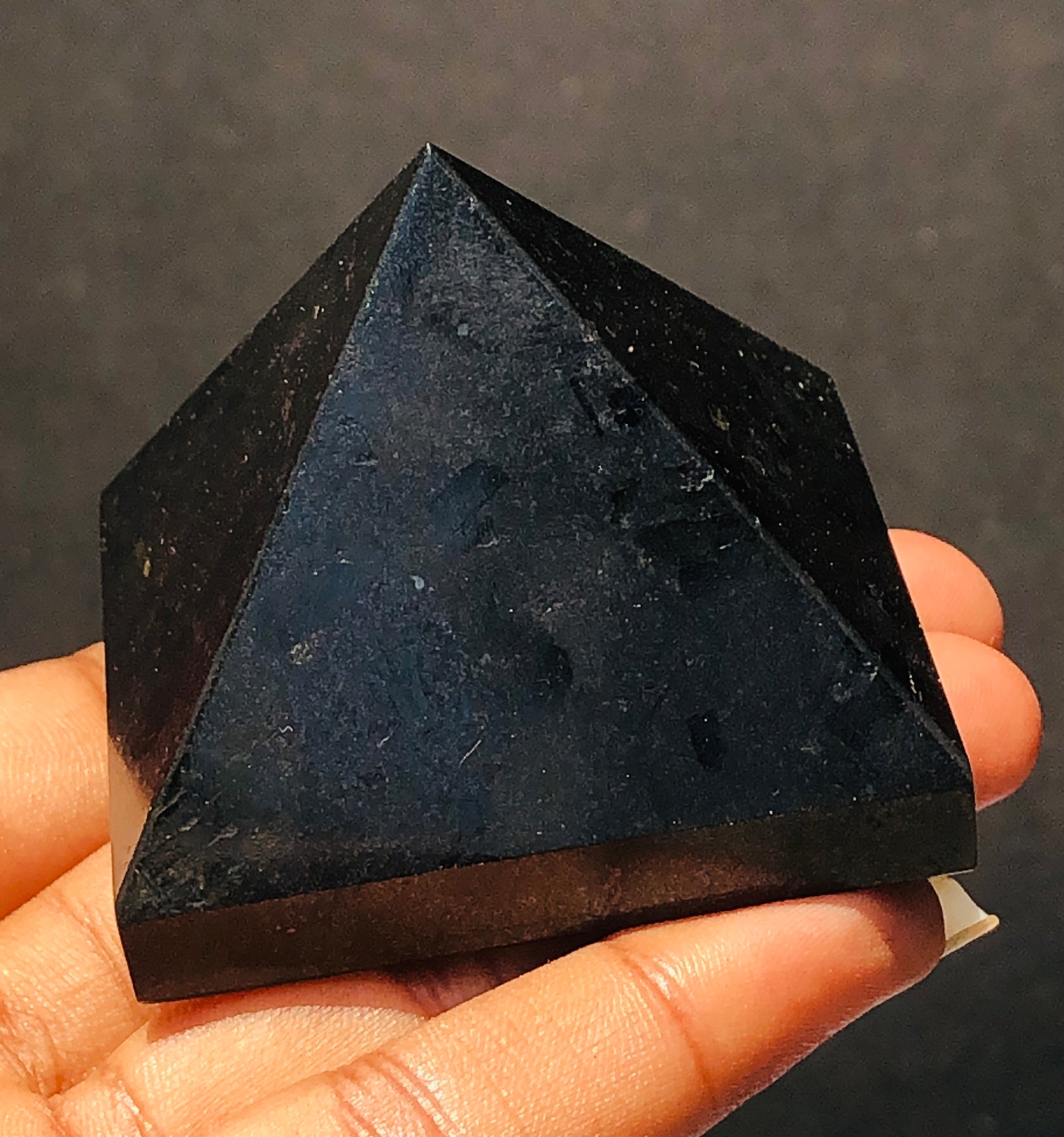 Exclusive 692.00 Cts Genuine Black Spinel Crystal Specimen Healing Divine Premium Pyramid