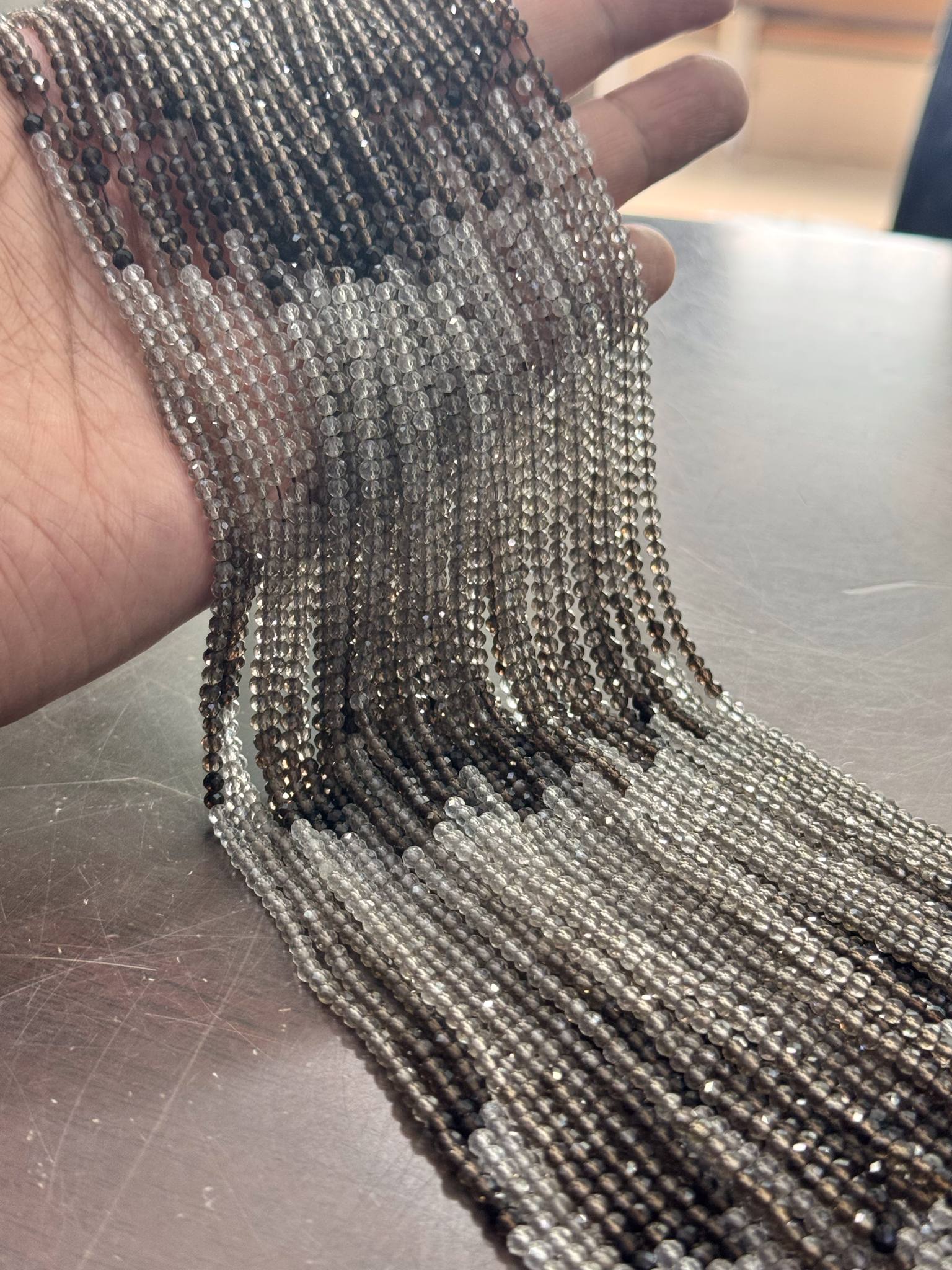 Mega Sale - 100% Genuine Exclusive Shaded Smoky Quartz Faceted Beads Strand