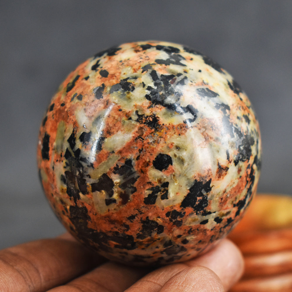 Artisian  1078.00  Cts  Genuine  Rain  Forest Jasper Hand Carved Healing Sphere