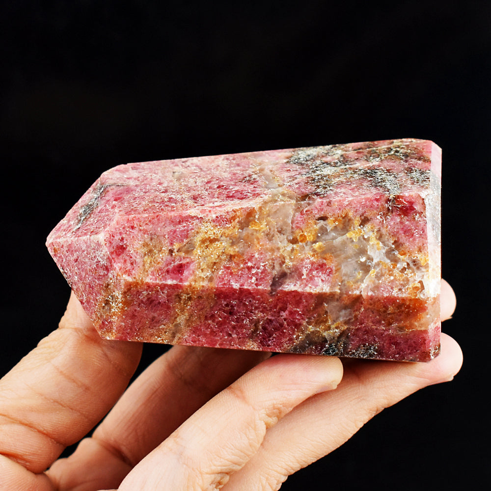 Craftsmen 1580.00 Cts Genuine Rhodonite Free Form Crystal Specimen Gemstone Tower