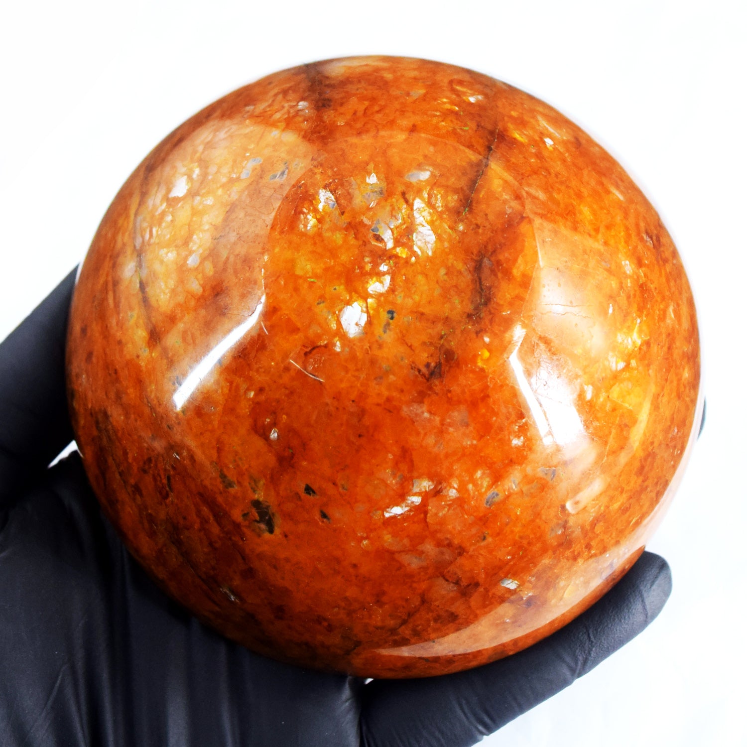 Majestic 811.00 Carats Genuine Fire Agate Hand Carved Crystal Gemstone Carving Big Bowl