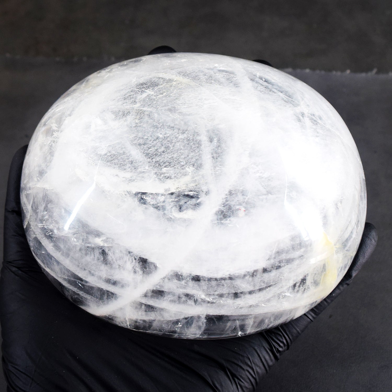 Artisian 1283.00 Carats Genuine White Quartz Hand Carved Crystal Gemstone Carving Big Bowl