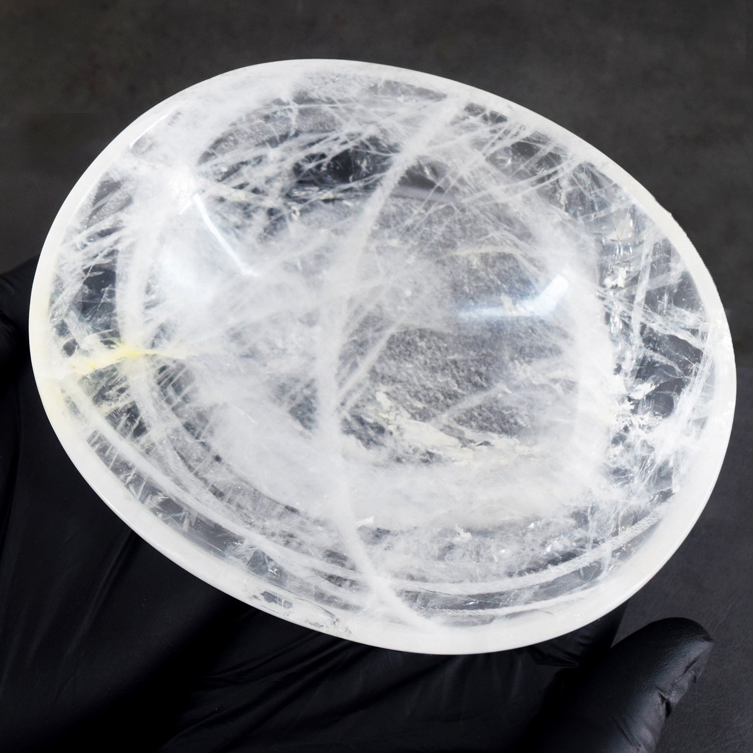 Artisian 1283.00 Carats Genuine White Quartz Hand Carved Crystal Gemstone Carving Big Bowl