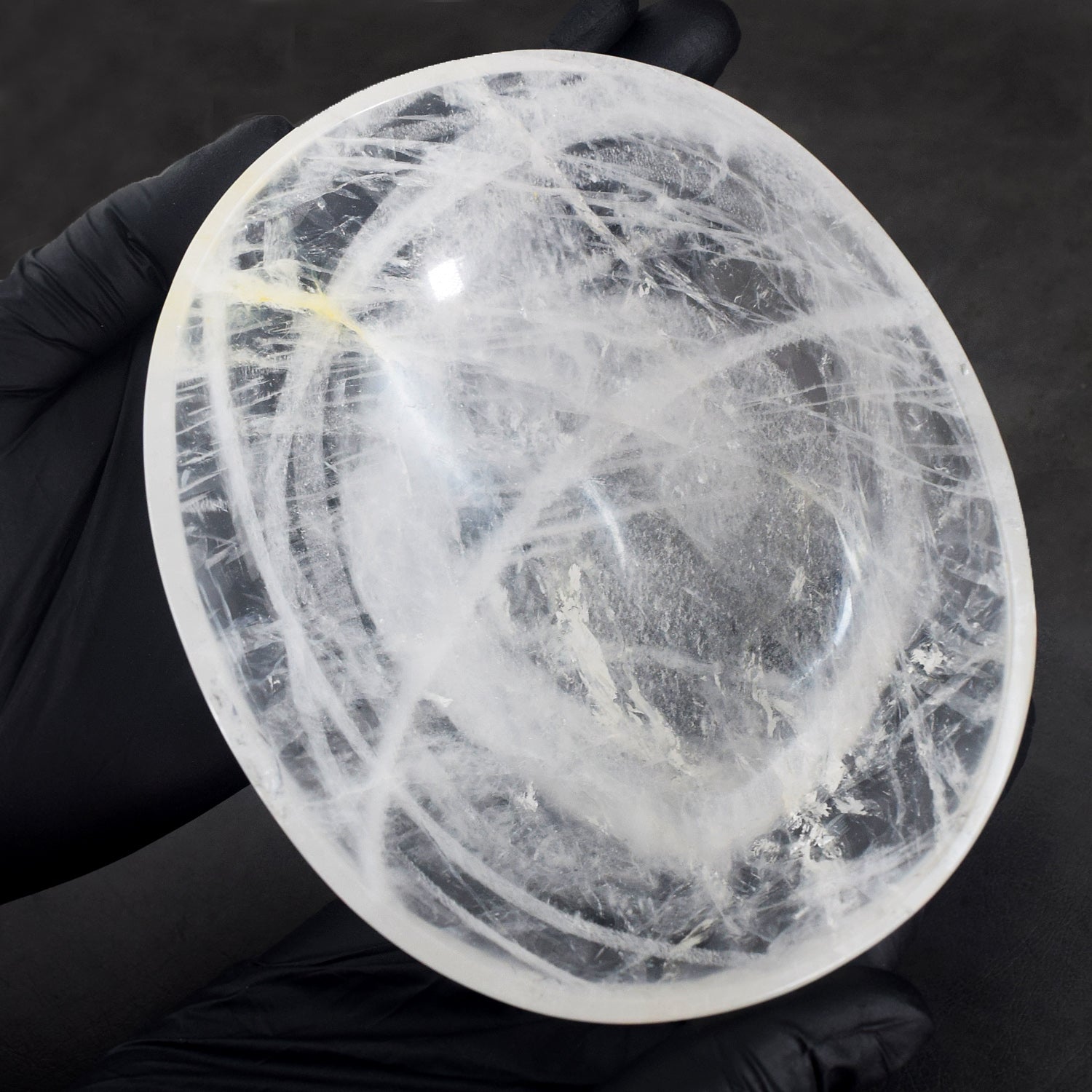 Artisian 1283.00 Carats Genuine White Quartz Hand Carved Crystal Gemstone Carving Big Bowl