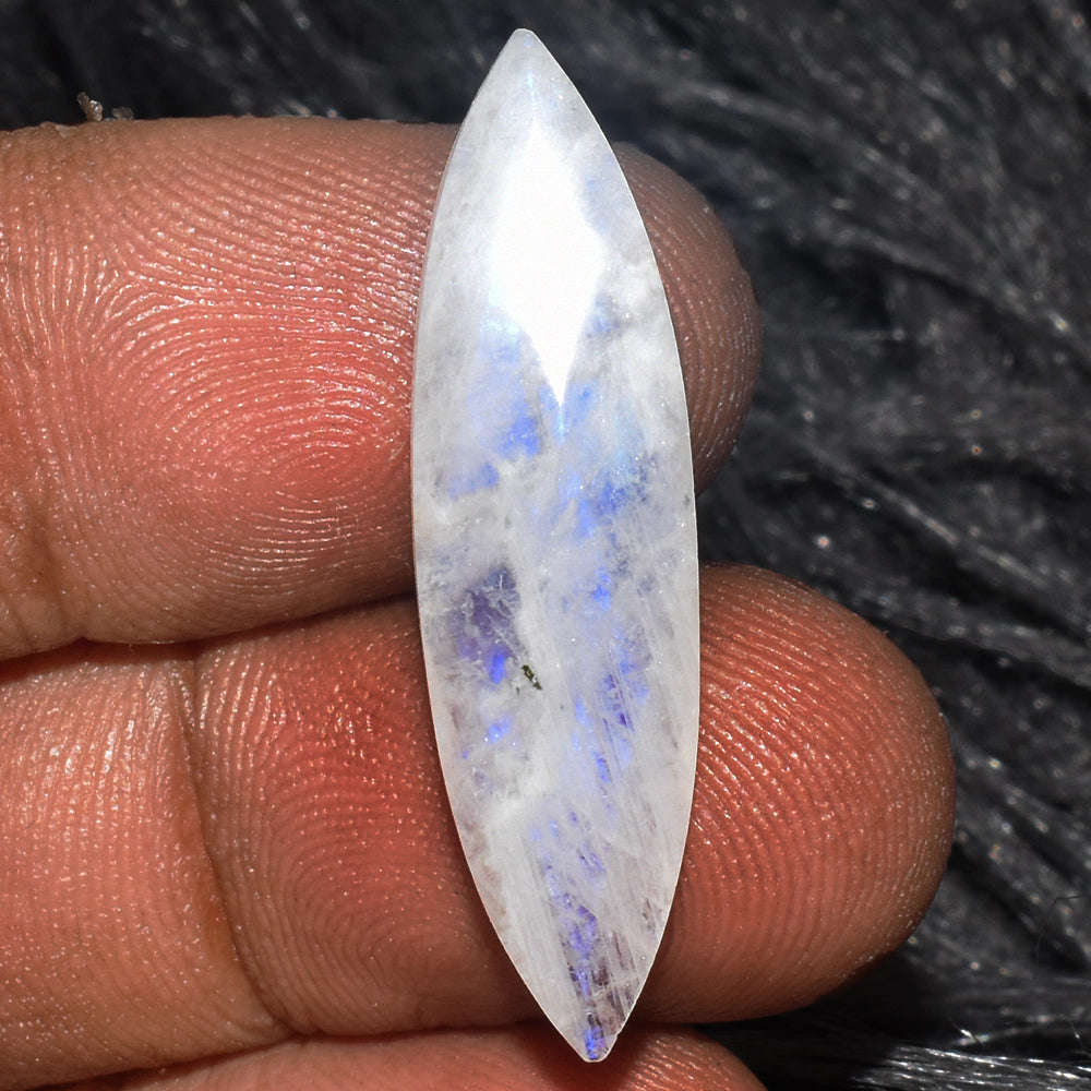 gemsmore:9 Cts Genuine Blue Flash Moonstone Faceted Gemstone