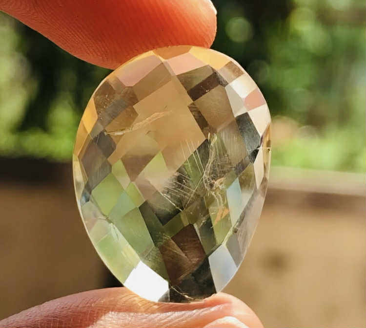 Fabulous 15.00 Cts Genuine Citrine Faceted Loose Gemstone