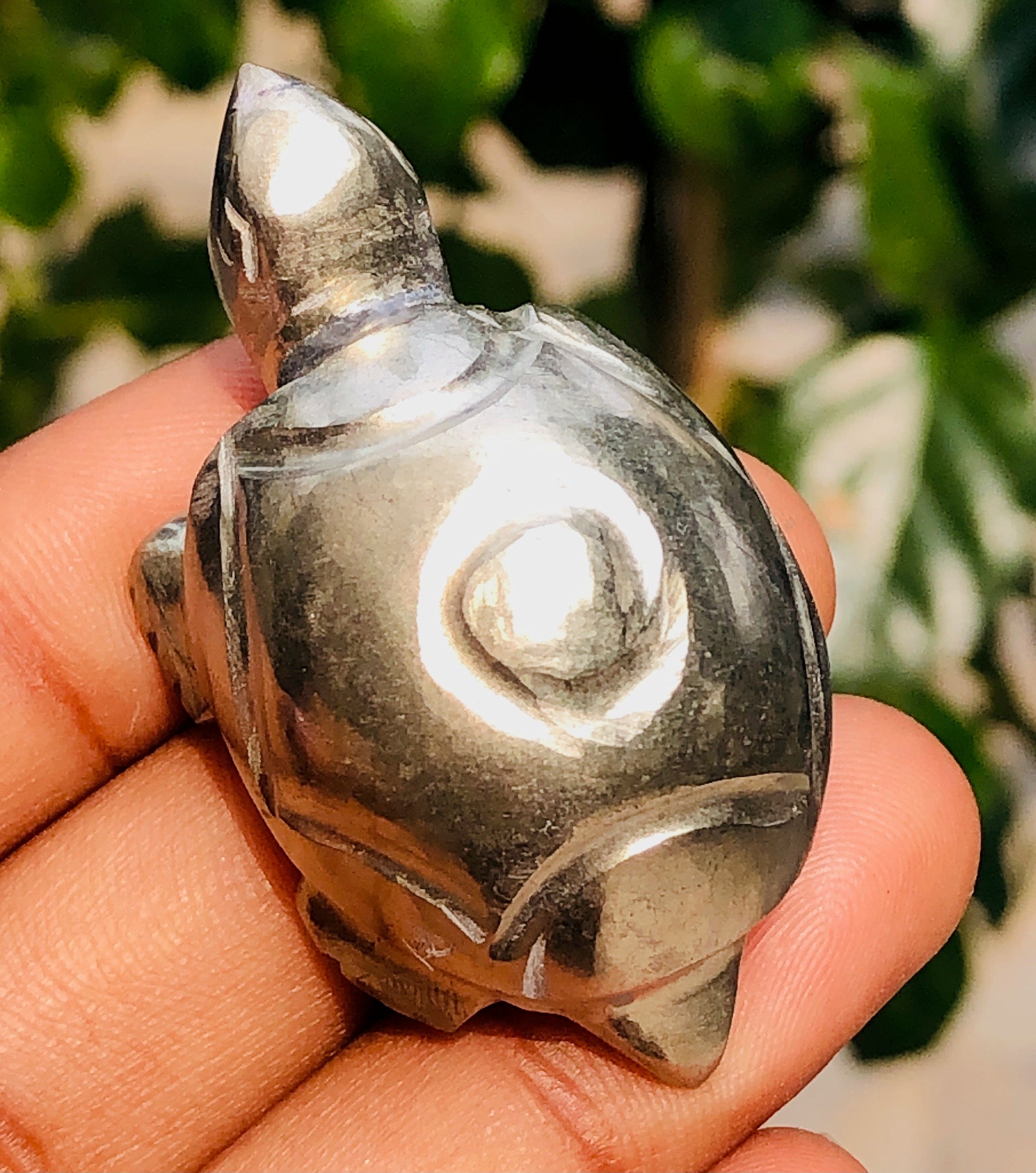 Wonderful 204.00 Cts genuine Pyrite Hand Carved Gemstone Turtle Premium Crystal