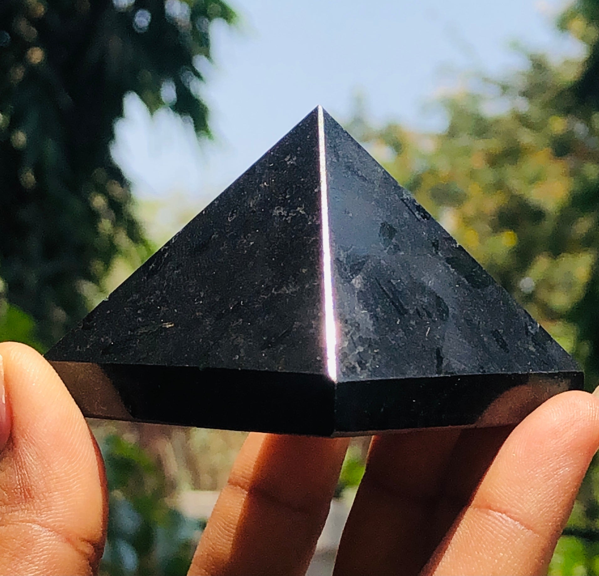 Exclusive 692.00 Cts Genuine Black Spinel Crystal Specimen Healing Divine Premium Pyramid