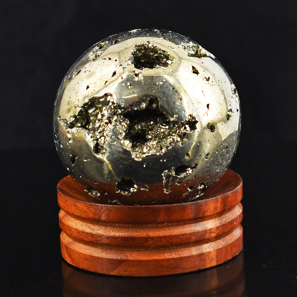 Stunning 1840.00 Cts Genuine Pyrite Druzy Crystal Specimen Gemstone Healing Sphere