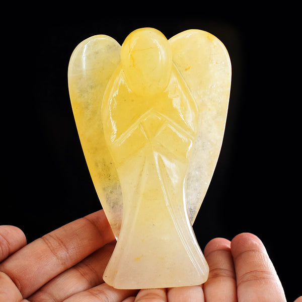 Artisian 1570.00 Cts Genuine Aventurine Hand Carved Crystal Healing Praying Gemstone Angel