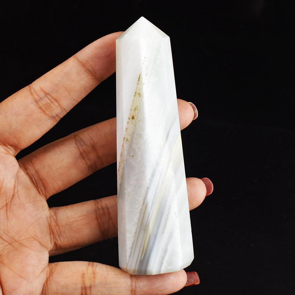 Exclusive  459.00 Carats  Genuine  Agate Hand Carved  Crystal Healing Point