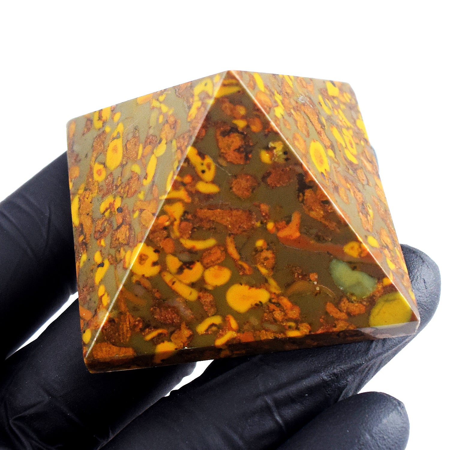 Finest Quality 429.00 Cts Genuine Fruit Jasper Crystal Specimen Divine Pyramid