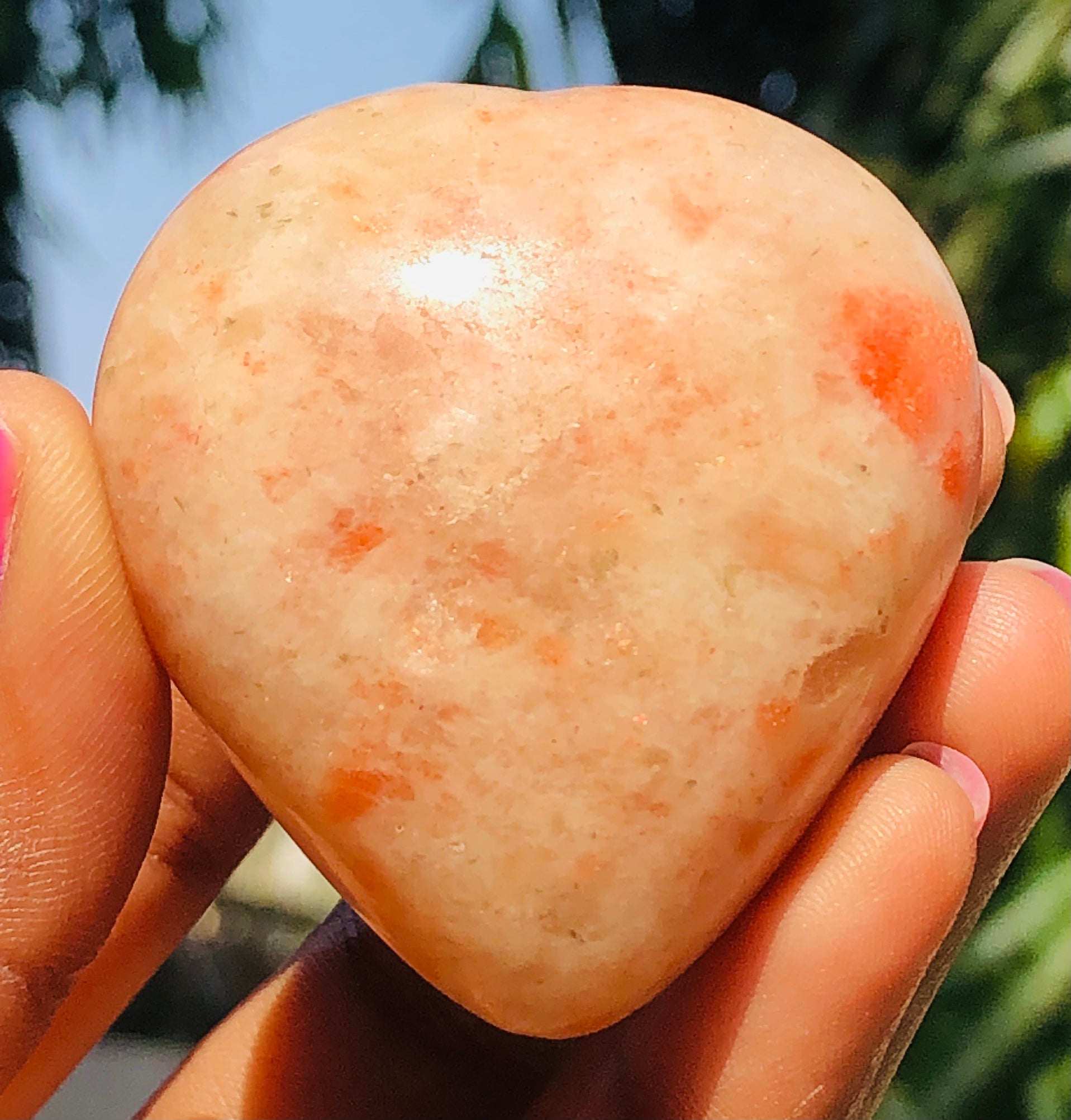 Artisian 426.00 Cts Genuine Sunstone Crystal Specimen Gemstone Healing Big Heart