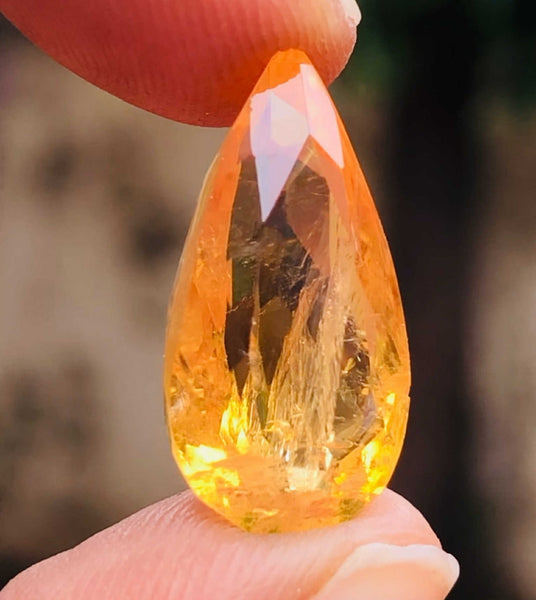 Stunning 8.00 Cts Genuine Citrine Faceted Loose Gemstone