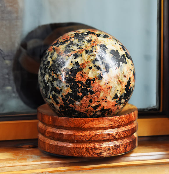 Artisian  1078.00  Cts  Genuine  Rain  Forest Jasper Hand Carved Healing Sphere