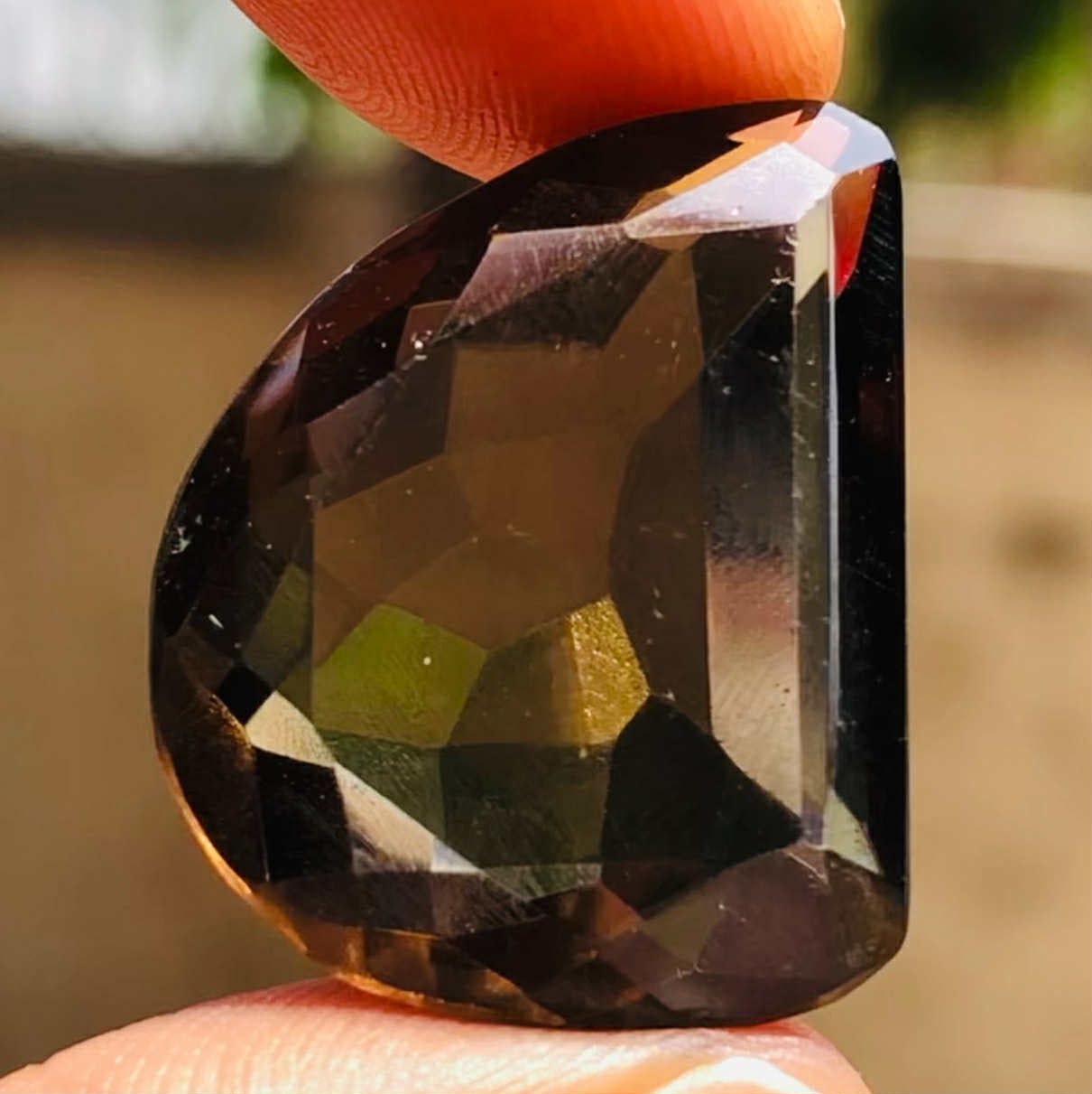 Stunning 25.00 Cts Genuine Smoky Quartz Faceted Loose Gemstone