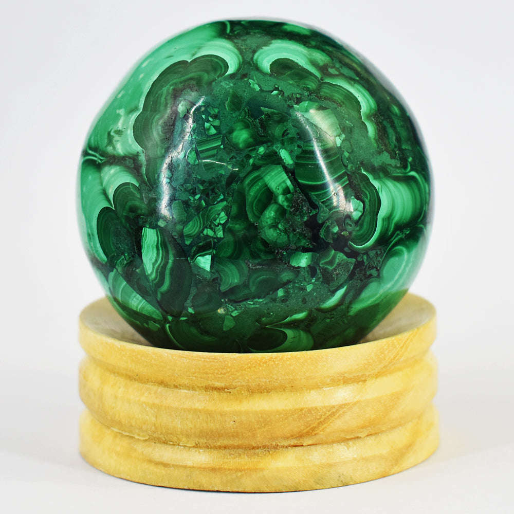 gemsmore:Amazing 2636.00 Cts Malachite Hand Carved Crystal Healing Sphere Gemstone