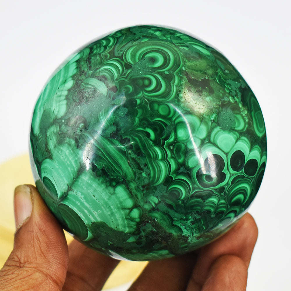 gemsmore:Amazing 2636.00 Cts Malachite Hand Carved Crystal Healing Sphere Gemstone