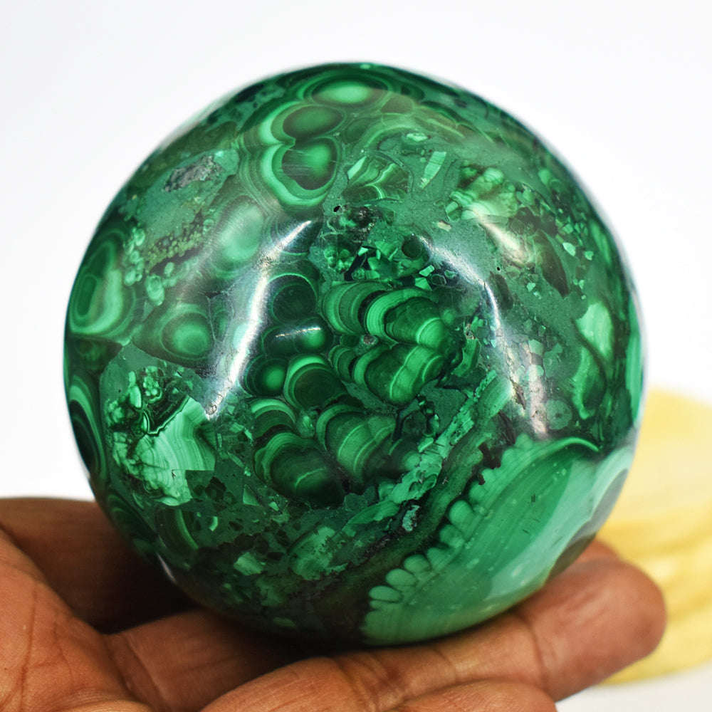 gemsmore:Amazing 2636.00 Cts Malachite Hand Carved Crystal Healing Sphere Gemstone