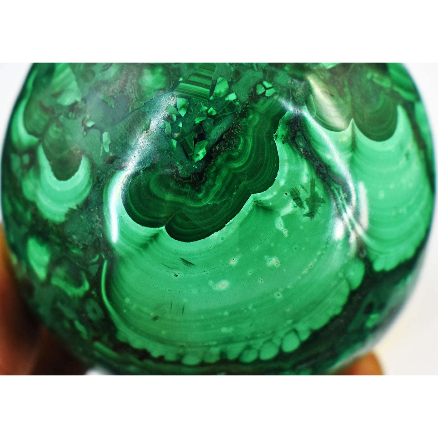 gemsmore:Amazing 2636.00 Cts Malachite Hand Carved Crystal Healing Sphere Gemstone