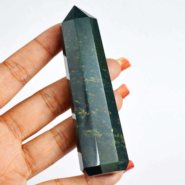 gemsmore:Amazing  377.00 Carats  Genuine  Hand  Carved  Bloodstone  Healing  Point