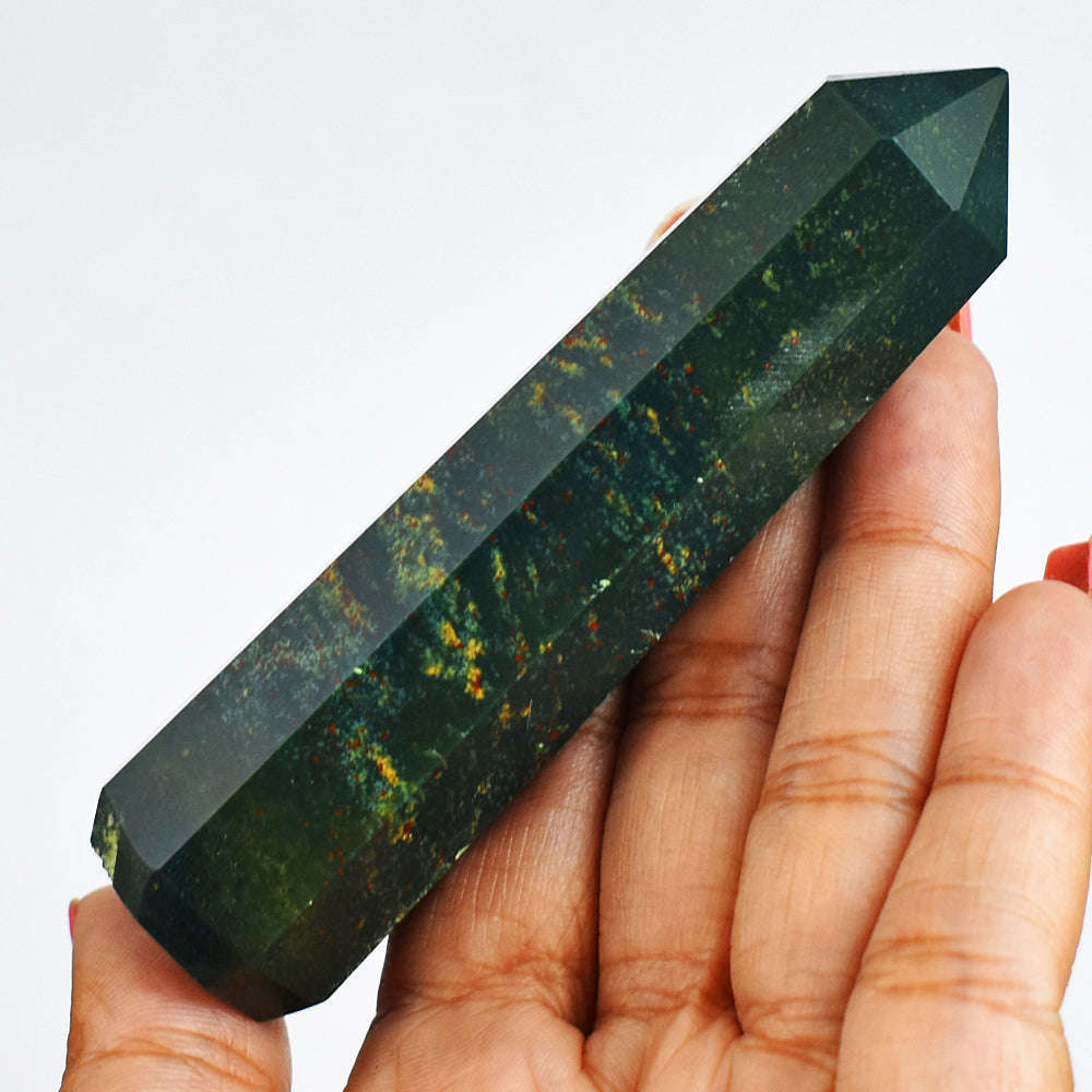 gemsmore:Amazing  377.00 Carats  Genuine  Hand  Carved  Bloodstone  Healing  Point